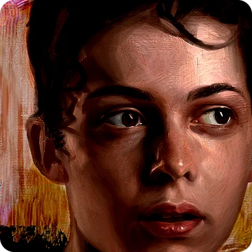 The study with black and white points pulled in, crunching the tonal range
