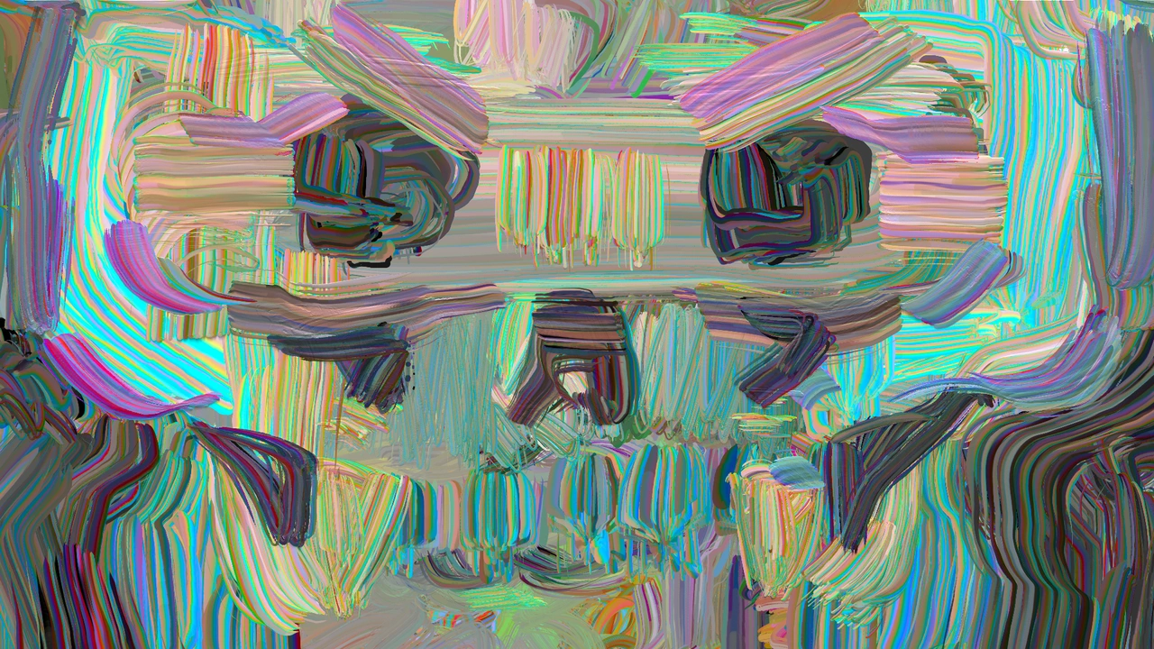 Painted study — gestural abstract portrait in saturated colour
