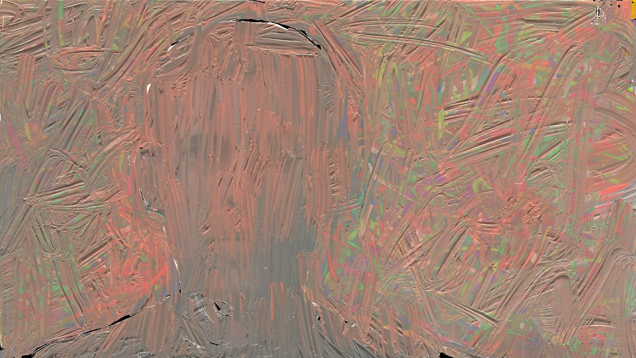 Painted study — gestural abstract portrait emerging from textured brushwork
