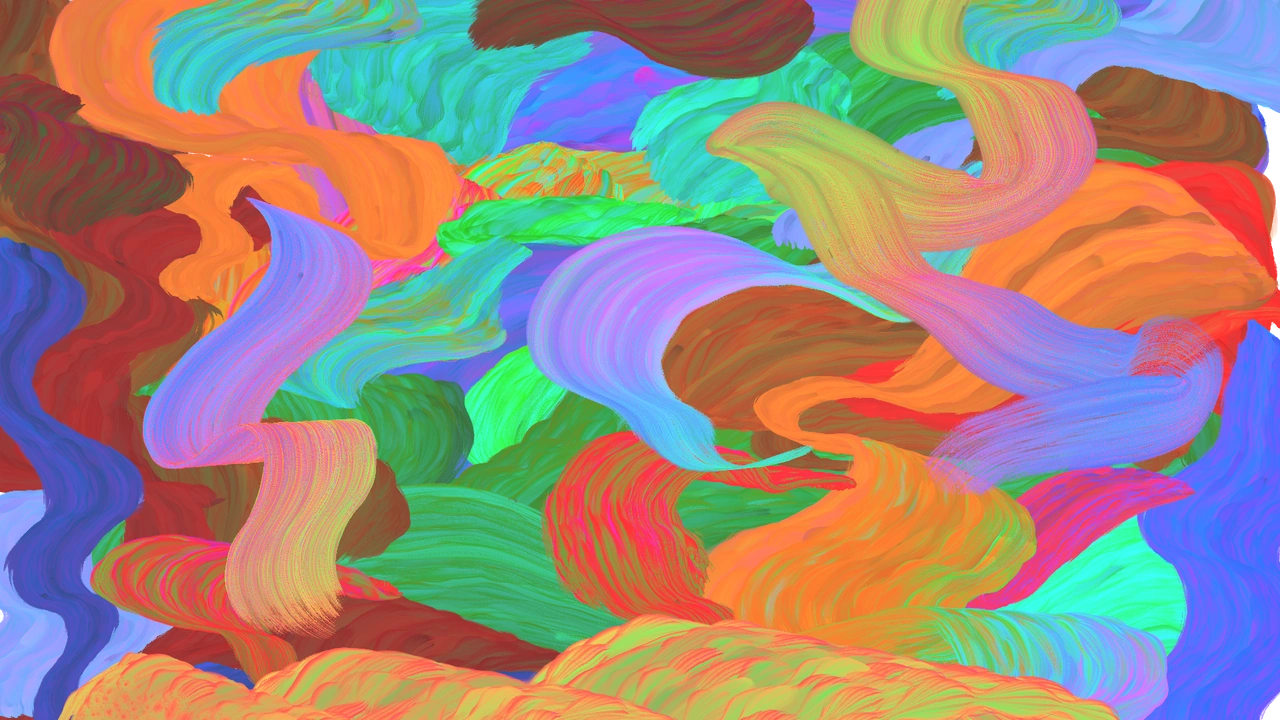Painted study — gestural abstract in saturated colour