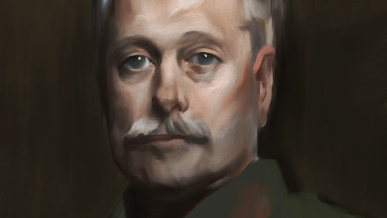 Painted study — portrait of an older man